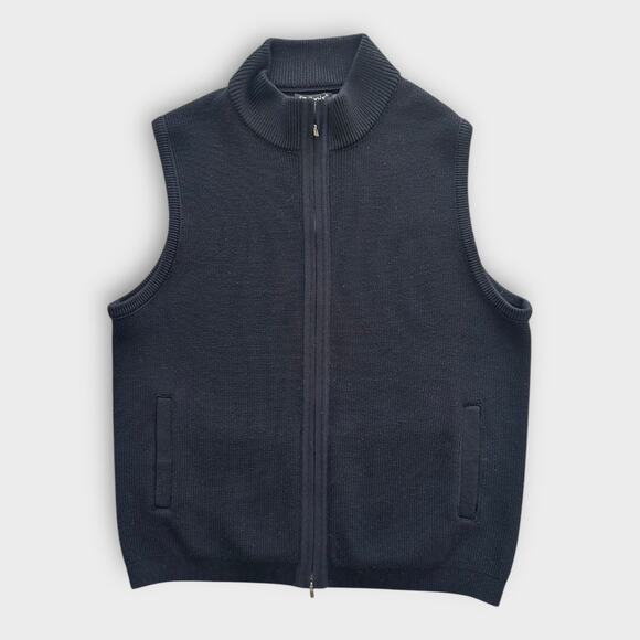 Vintage St. Croix 100% Wool Zip Front Sweater Vest Black Made in USA Mens Medium - Picture 3 of 8